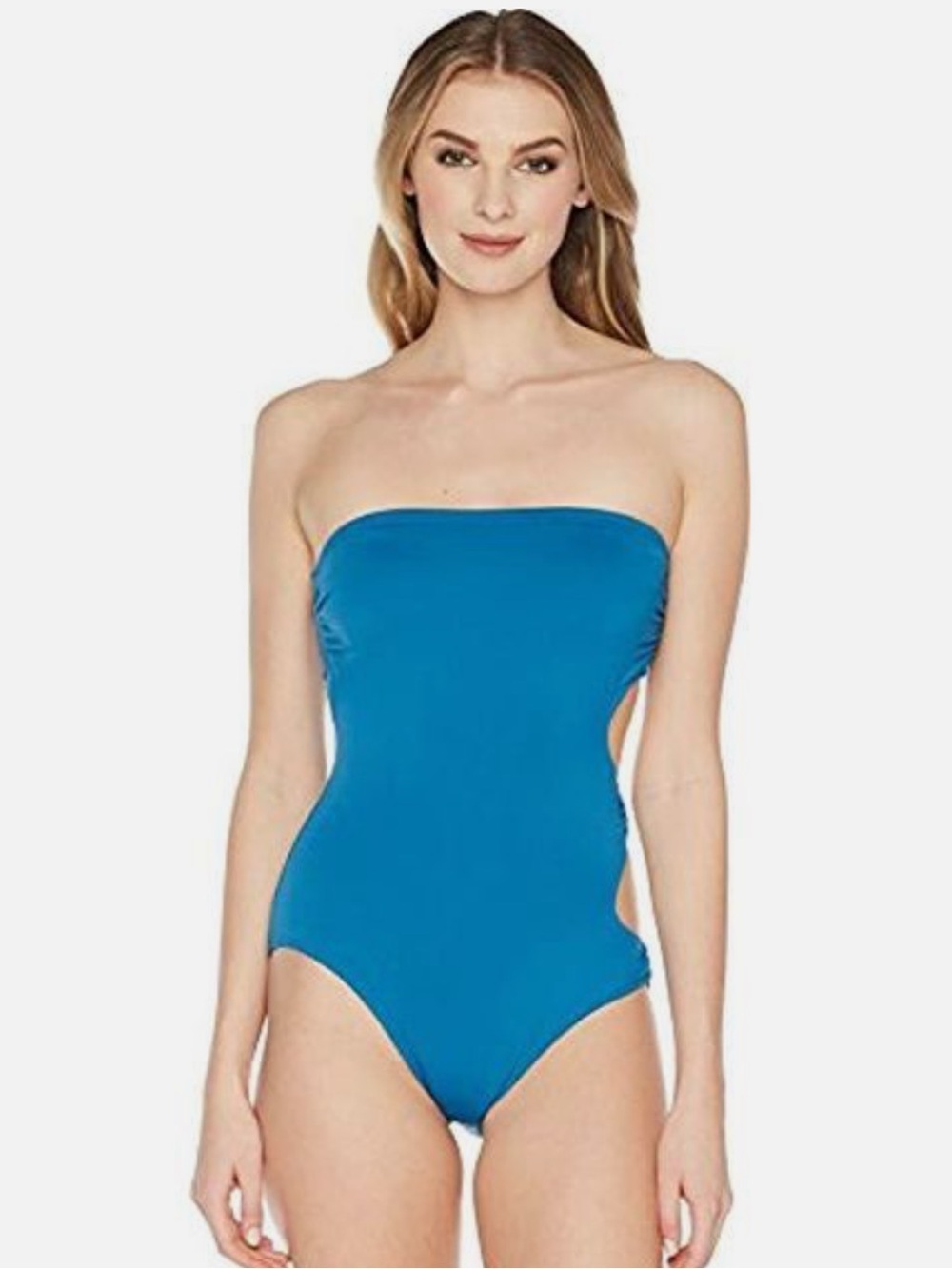 Vince Camuto Swimsuit 1 one piece Bandeau Ring Side, Teal “Marine” | Size 8